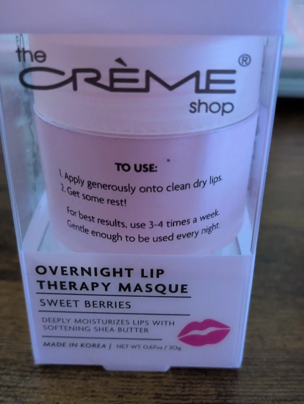 The Crème Shop Overnight Lip Therapy Masque - Sweet Berries (Pink)